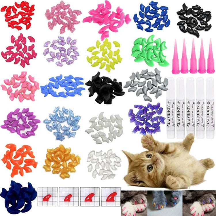 Soft Paws Nail Protector Cover With Free Adhesive Glue