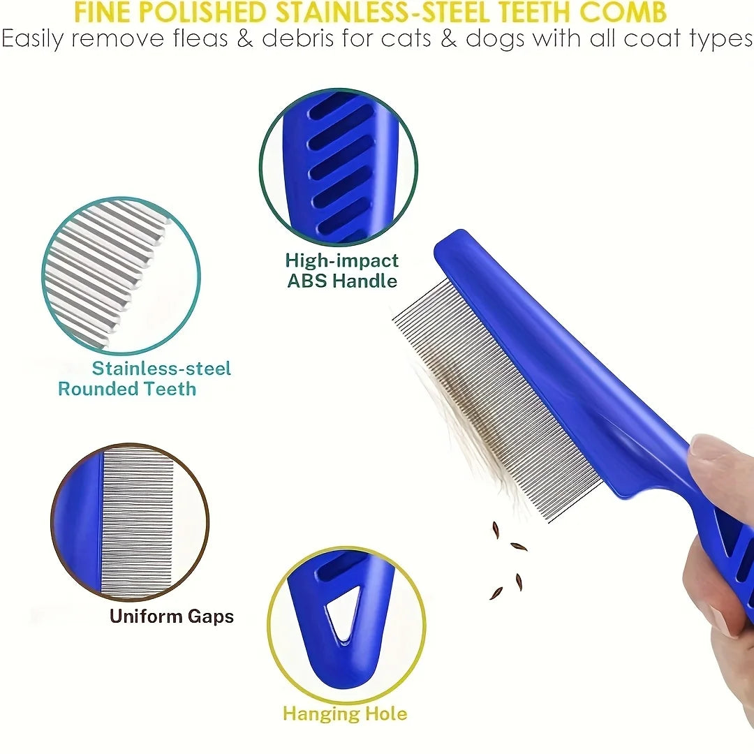Pack of 4 Flea and Lice Combs for pets