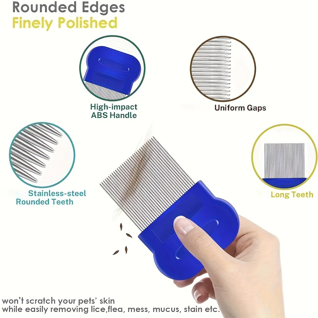 Pack of 4 Flea and Lice Combs for pets