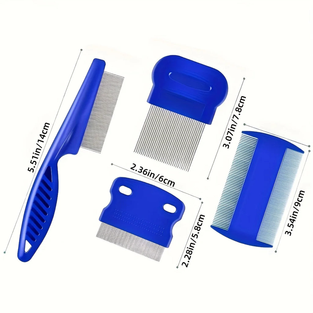 Pack of 4 Flea and Lice Combs for pets