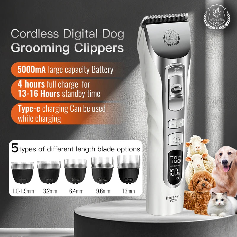 Dog Grooming Clippers Rechargeable Haircut Shaver for Trimming Salon